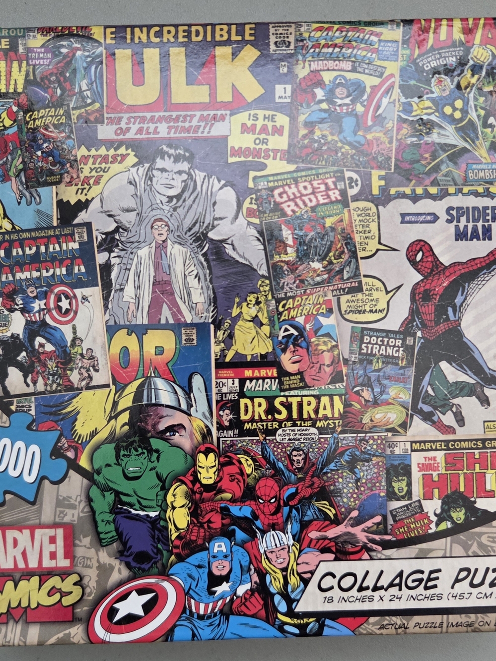 Marvel Comics Collage Puzzle - Multicolor Comic Strip Bedding Accent